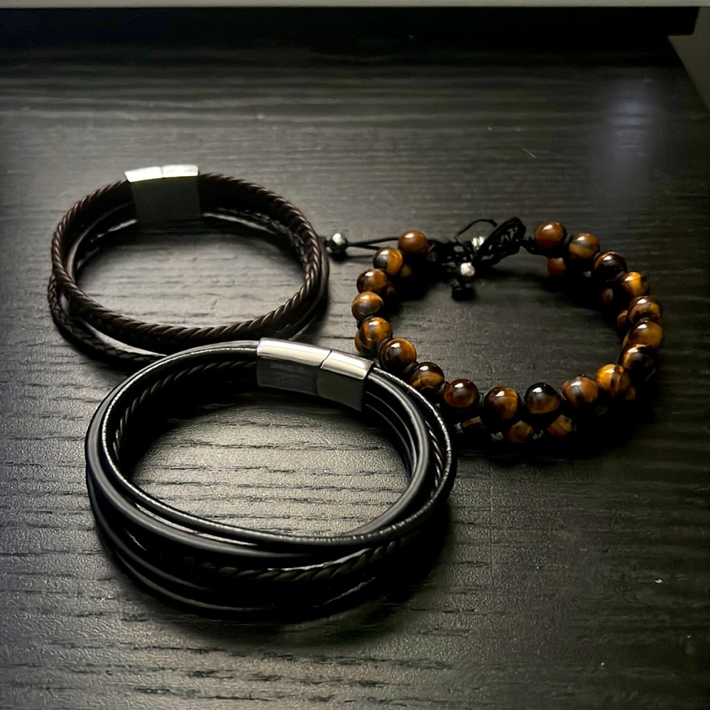 Mens bracelets - set of 3